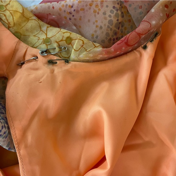 πHPπ Vintage Miss Elliette California Floral Chiffon Layered Caplet Maxi Dress - Picture 14 of 16